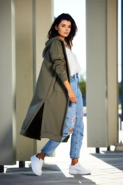 Online Buza typu parka z kapture i kiezeniai - khaki Odzież Casualowa|Bluzy