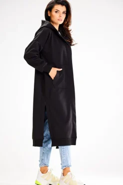 New Buza typu parka z kapture i kiezeniai - czarna Odzież Casualowa|Bluzy