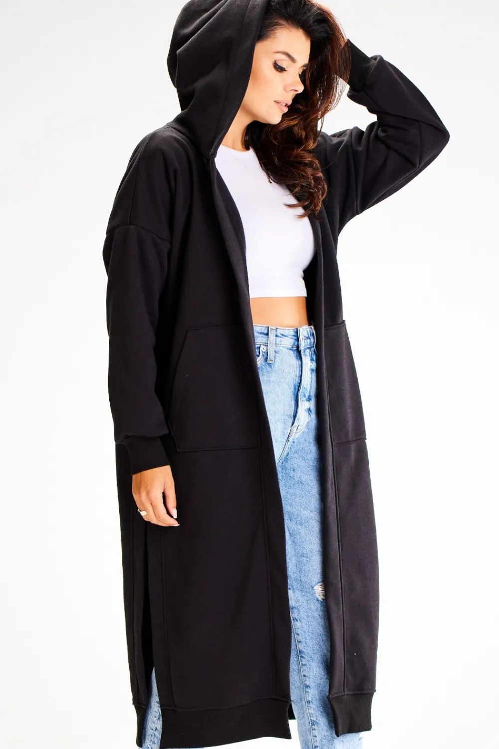 New Buza typu parka z kapture i kiezeniai - czarna Odzież Casualowa|Bluzy
