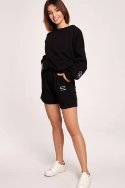 New Bluza z dekoltem na plecach - czarna Odzież Casualowa|Bluzy