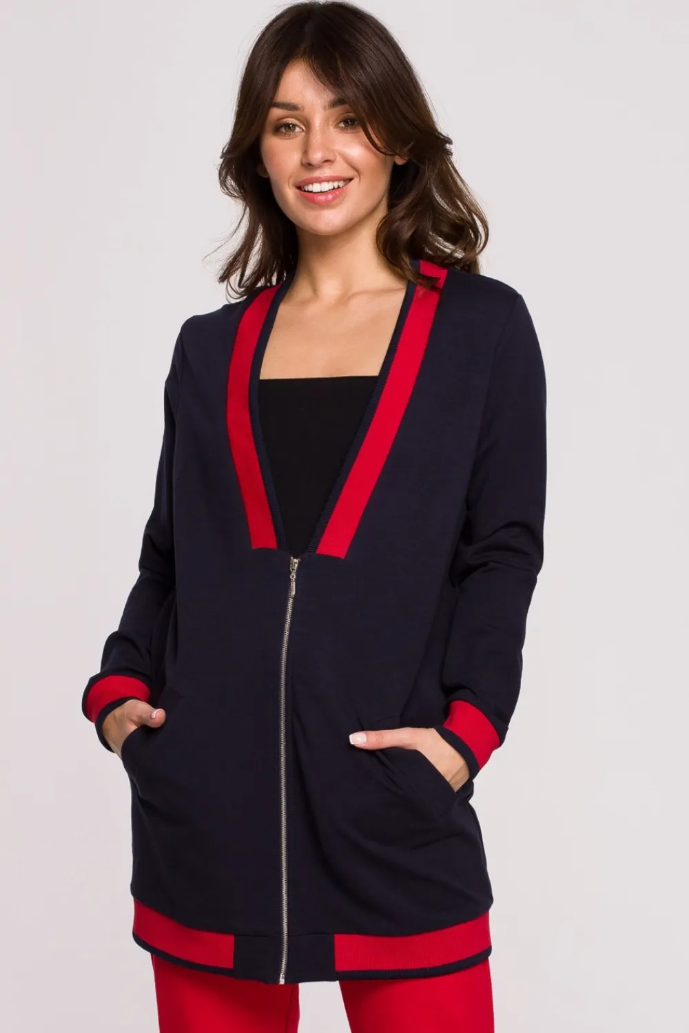 Clearance Bluza ze ściągaczami - granatowa Bluzy