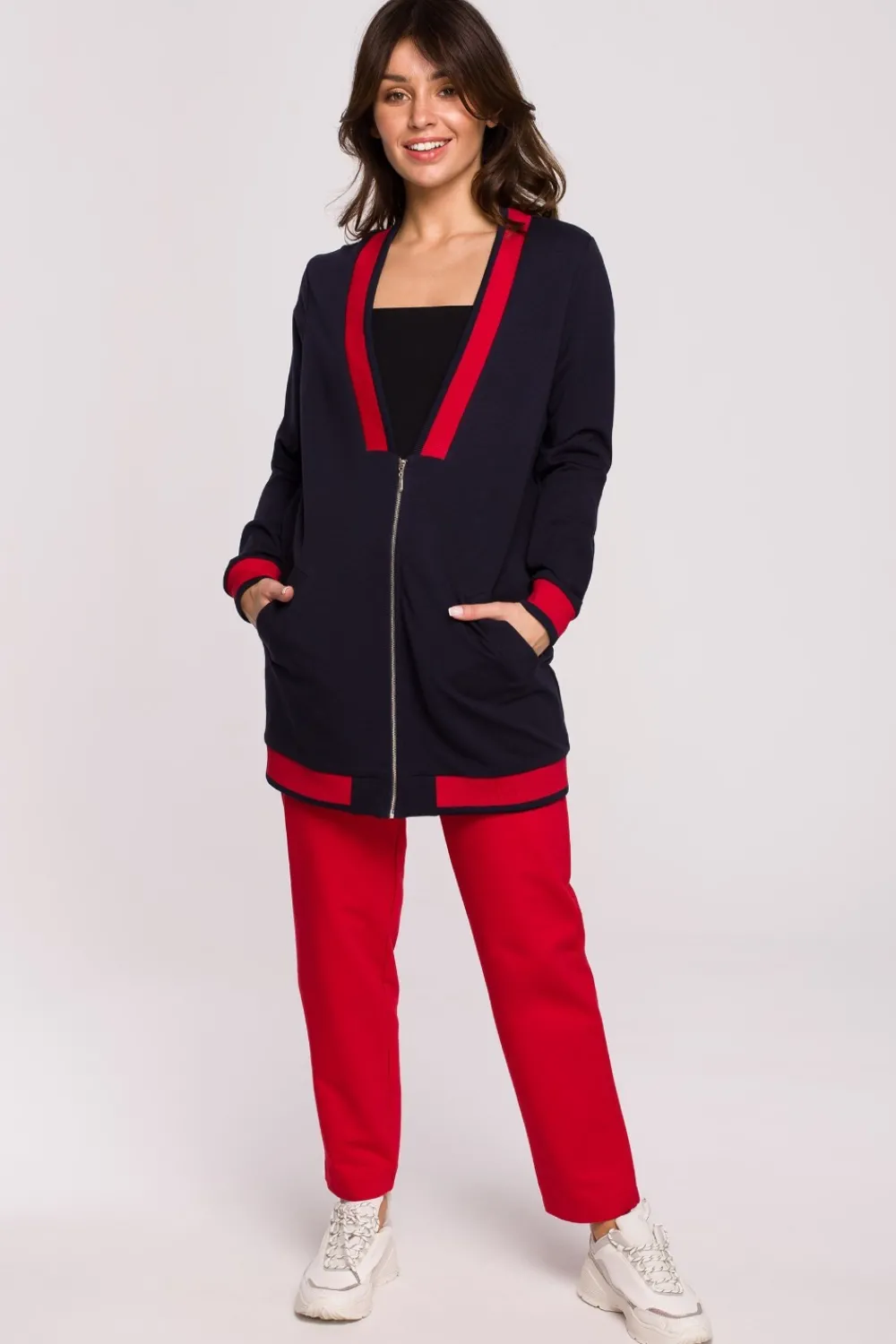 Clearance Bluza ze ściągaczami - granatowa Bluzy