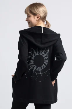 Sale Bluza z kapturem bez zapięcia - czarna Odzież Casualowa|Bluzy