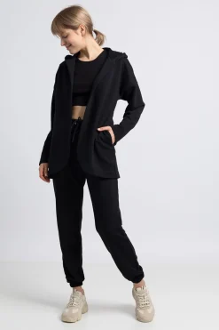 Sale Bluza z kapturem bez zapięcia - czarna Odzież Casualowa|Bluzy