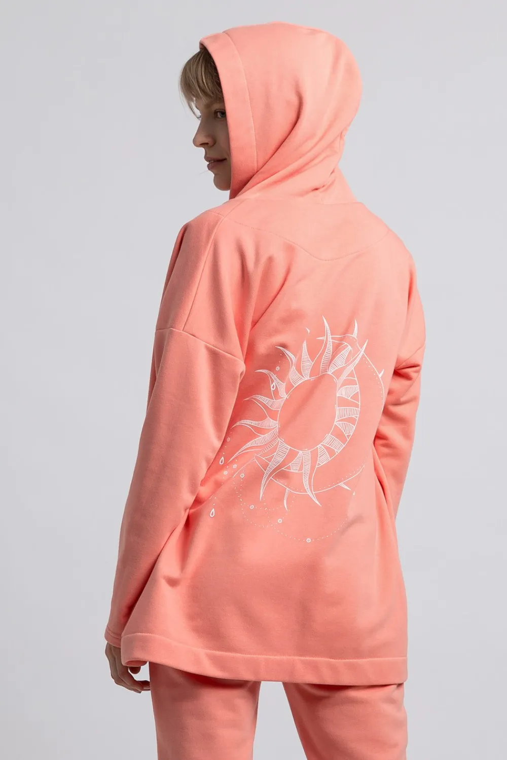 Discount Buza z kapture bez zapięcia - koraowa Odzież Casualowa|Bluzy
