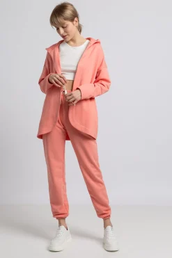 Discount Buza z kapture bez zapięcia - koraowa Odzież Casualowa|Bluzy