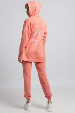 Discount Buza z kapture bez zapięcia - koraowa Odzież Casualowa|Bluzy