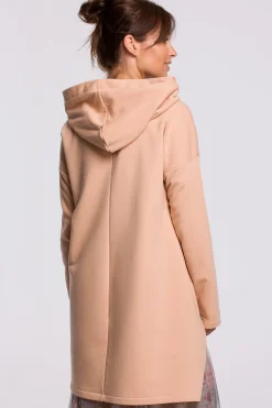 Discount Buza z kapture i ayetryczny rozcięcie - beżowa Odzież Casualowa|Bluzy