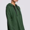 New Bluza z kapturem i asymetrycznym rozcięciem - trawiasta Odzież Casualowa|Bluzy