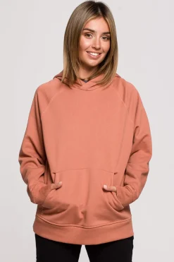 Online Buza z kapture i kiezenią kangurek - cegata OUTET Odzież Casualowa|Bluzy