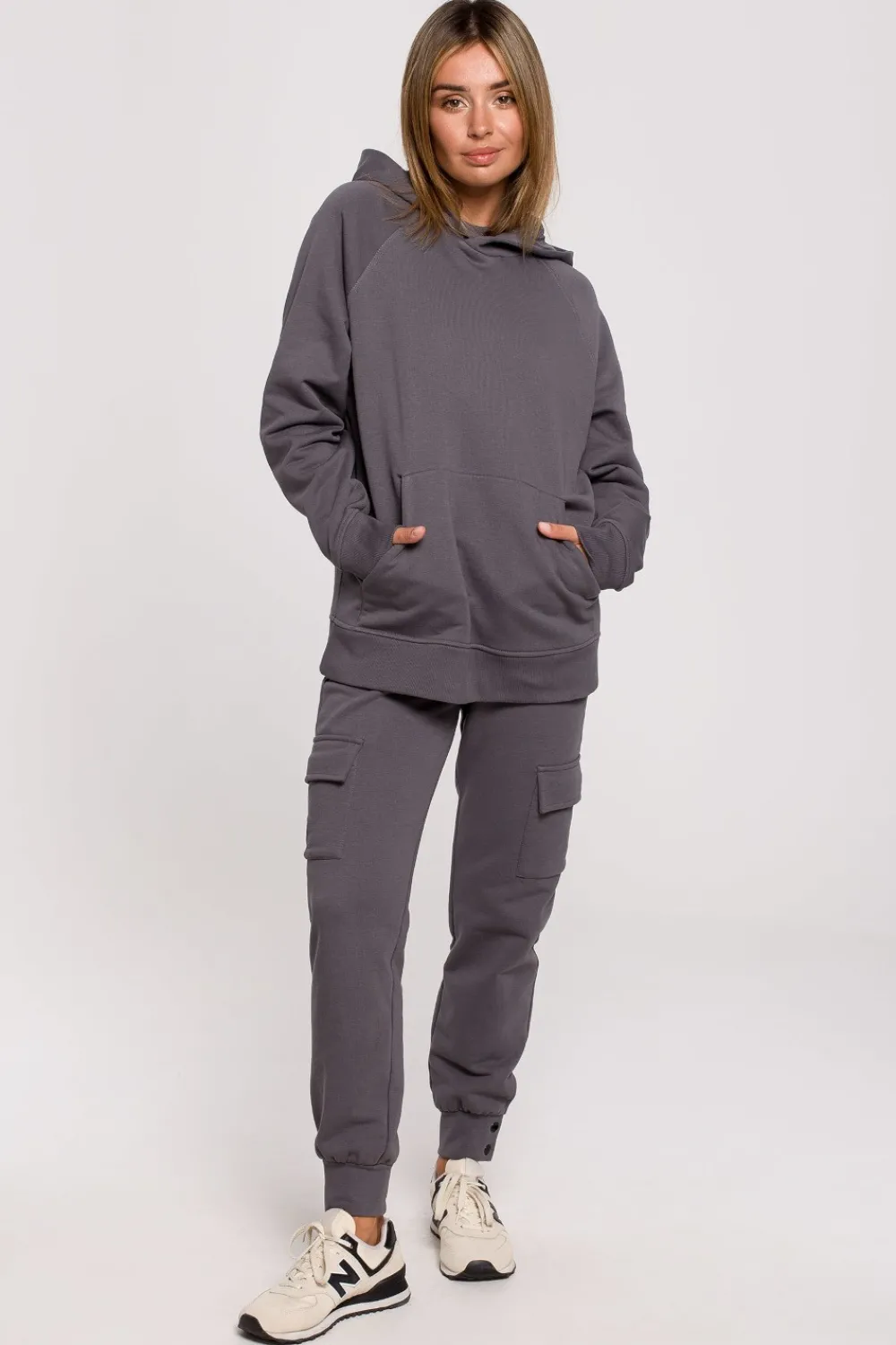 Clearance Buza z kapture i kiezenią kangurek - antracytowa Odzież Casualowa|Bluzy