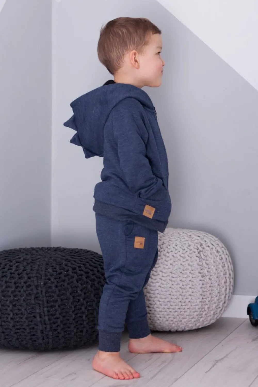 Clearance Bluza z kapturem i kieszonkami - granatowa Dzieci Odzież Dziecięca