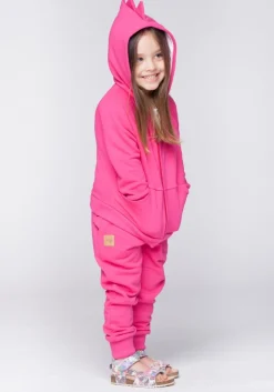 Hot Bluza z kapturem i kieszonkami - amarantowa Dzieci Odzież Dziecięca