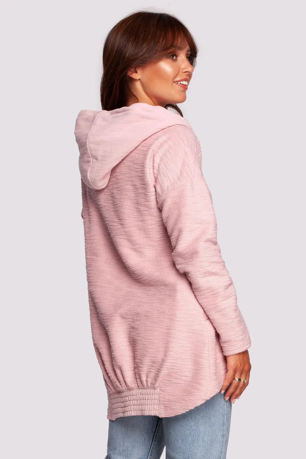 Discount Buza z kapture i kołnierze - pudrowa Odzież Casualowa|Dobry Skład