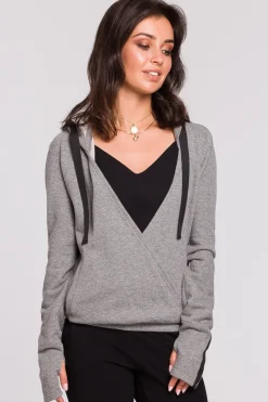 Discount Buza z kapture i przode na zakładkę - zara Odzież Casualowa|Bluzy
