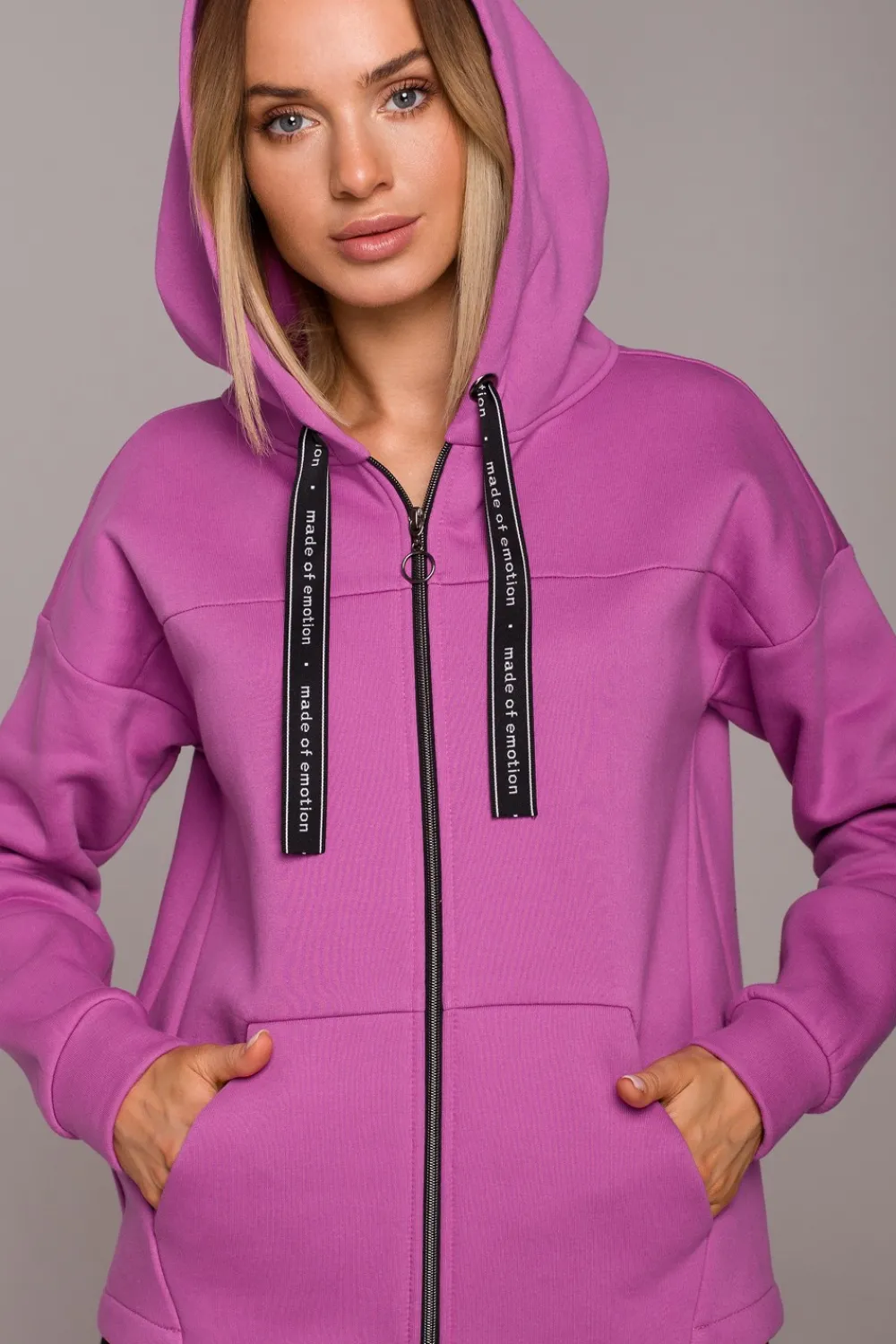 Hot Bluza z kapturem zasuwana na zamek - lawendowa Bluzy