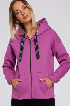 Hot Bluza z kapturem zasuwana na zamek - lawendowa Bluzy