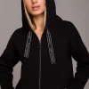 Discount Bluza z kapturem zasuwana na zamek - czarna Bluzy