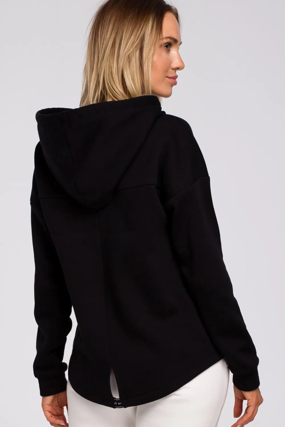 Discount Bluza z kapturem zasuwana na zamek - czarna Bluzy
