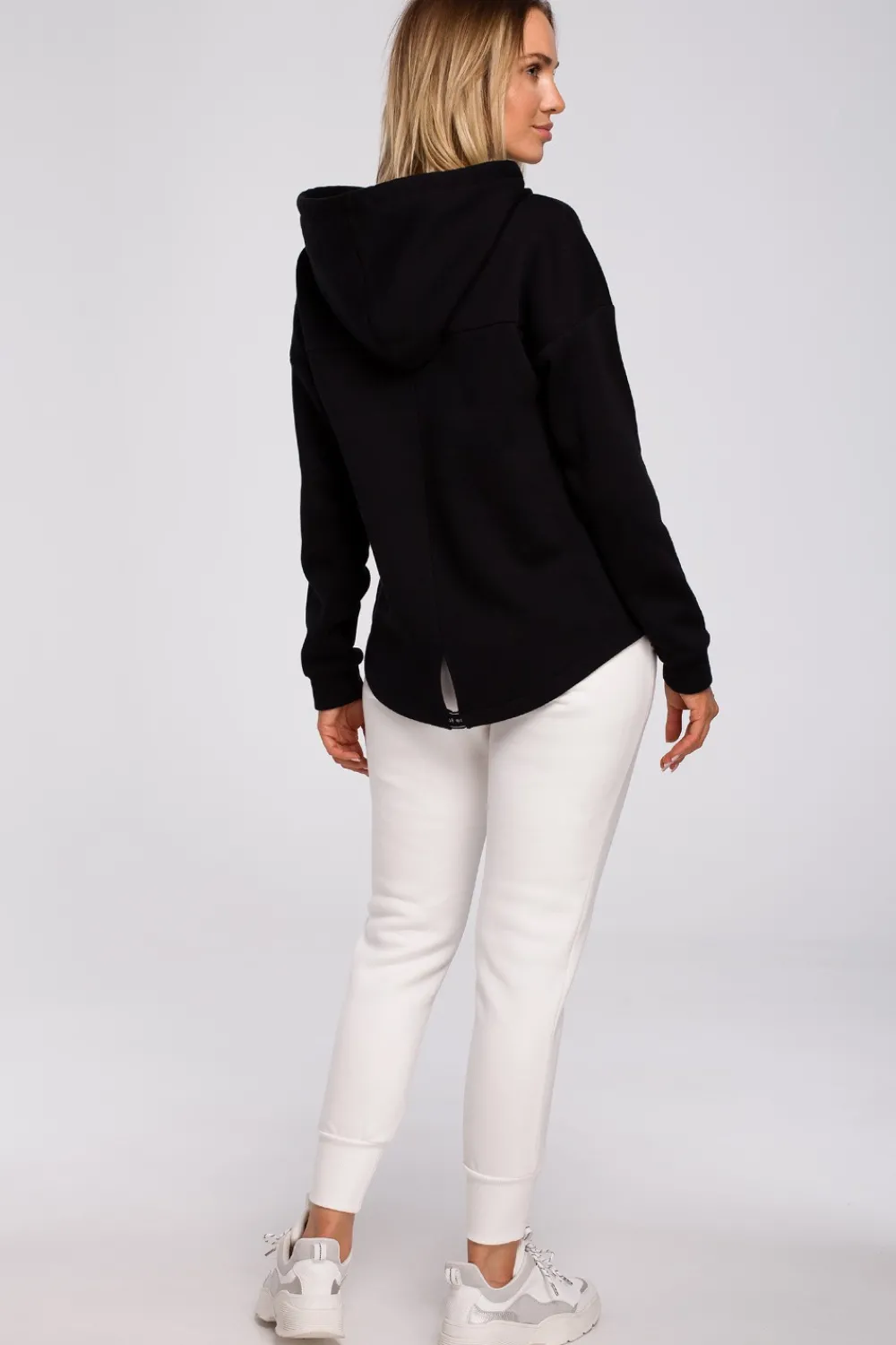 Discount Bluza z kapturem zasuwana na zamek - czarna Bluzy
