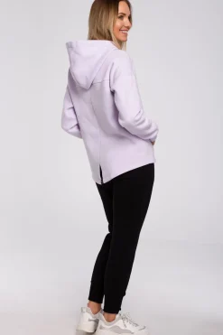New Bluza z kapturem zasuwana na zamek - liliowa Odzież Casualowa|Bluzy