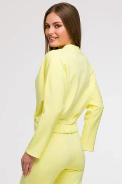 Clearance Buza z kopertowy dekote - cytrynowa Odzież Casualowa|Bluzy