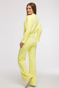 Clearance Buza z kopertowy dekote - cytrynowa Odzież Casualowa|Bluzy