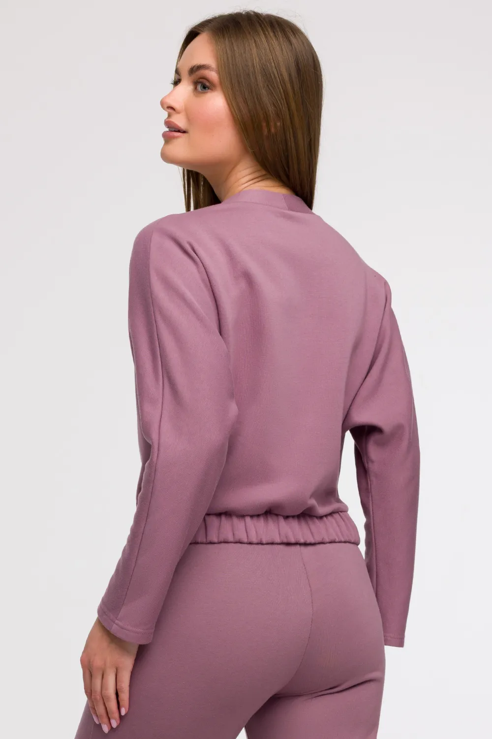 Buza z kopertowy dekote - wrzoowa Odzież Casualowa|Bluzy