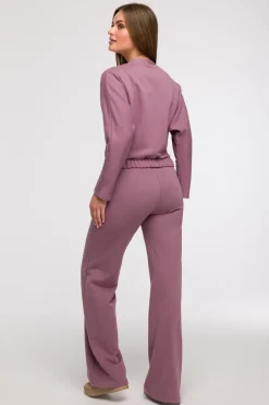 Buza z kopertowy dekote - wrzoowa Odzież Casualowa|Bluzy