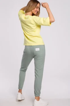 Discount Buza z krótkii rękawai - cytrynowa Odzież Casualowa|Bluzy