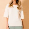 Best Bluza z krótkimi rękawami - waniliowa Bluzy