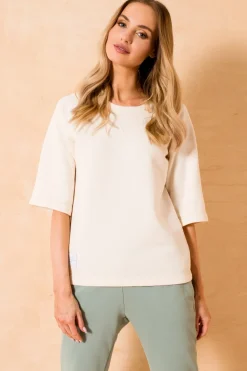 Best Bluza z krótkimi rękawami - waniliowa Bluzy