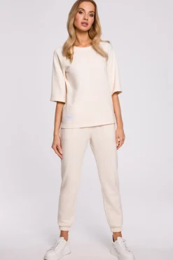 Best Bluza z krótkimi rękawami - waniliowa Bluzy