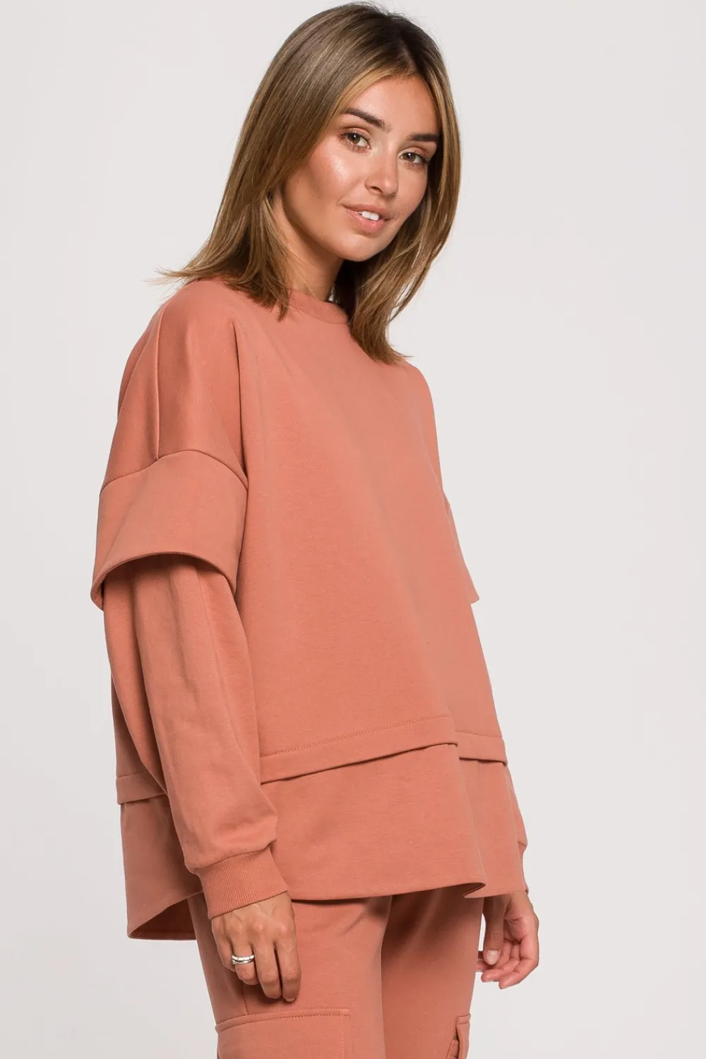 Clearance Buza z wartwowyi rękawai uniex - cegata Odzież Casualowa|Bluzy
