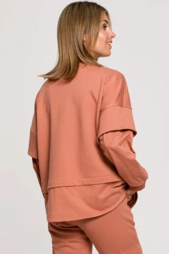 Clearance Buza z wartwowyi rękawai uniex - cegata Odzież Casualowa|Bluzy