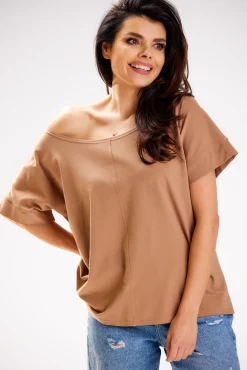 Clearance Bluzka damska oversize - beżowa Odzież Casualowa|Dobry Skład