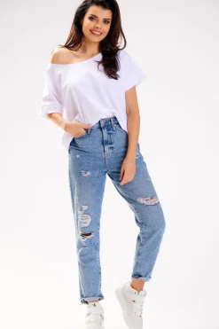 Outlet Bluzka damska oversize - biała Odzież Casualowa|Dobry Skład