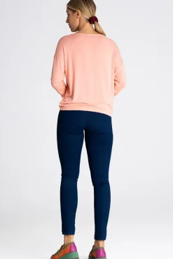 Sale Buzka daka z okrągły dekote - różowa Odzież Casualowa|Bluzki