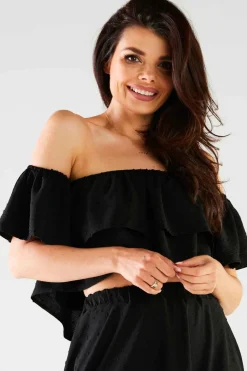 Clearance Buzka hizpanka z fabanką - czarna Odzież Casualowa|Bluzki