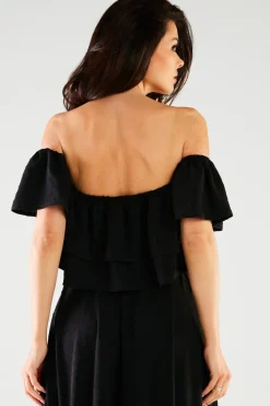 Clearance Buzka hizpanka z fabanką - czarna Odzież Casualowa|Bluzki