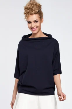 Clearance Bluzka kimono z krótkim rękawem - granatowa Bluzki