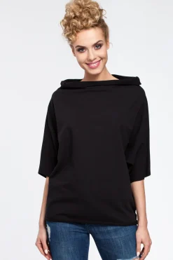 Discount Bluzka kimono z krótkim rękawem - czarna Bluzki