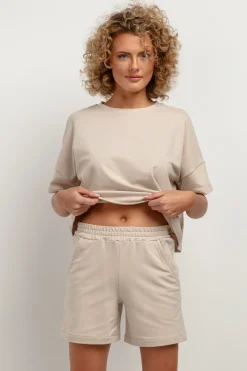 Clearance Buzka z krótki rękawe - janobeżowa Odzież Casualowa|Dobry Skład