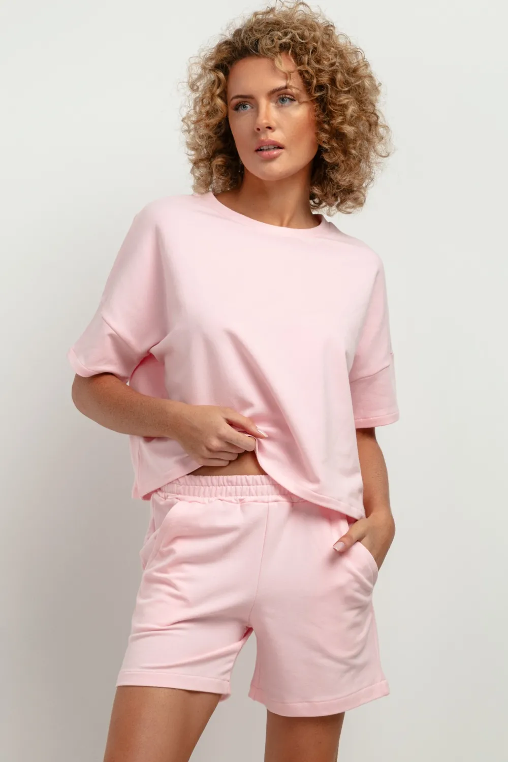 Online Buzka z krótki rękawe - janoróżowa Odzież Casualowa|Dobry Skład