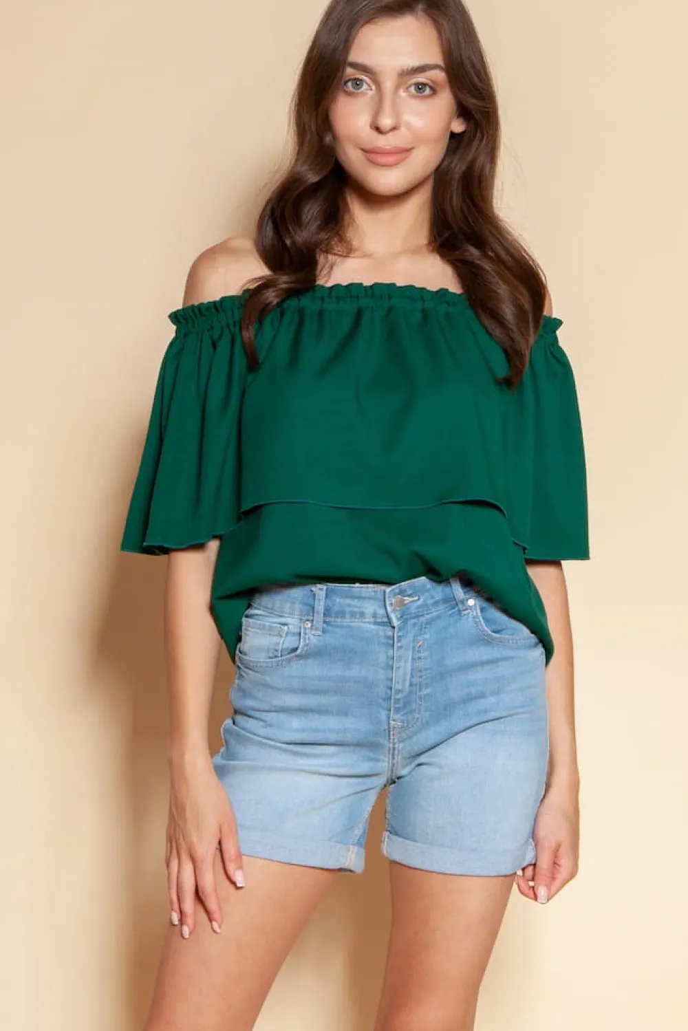 Clearance Bluzka z odkrytymi ramionami - zielona Bluzki
