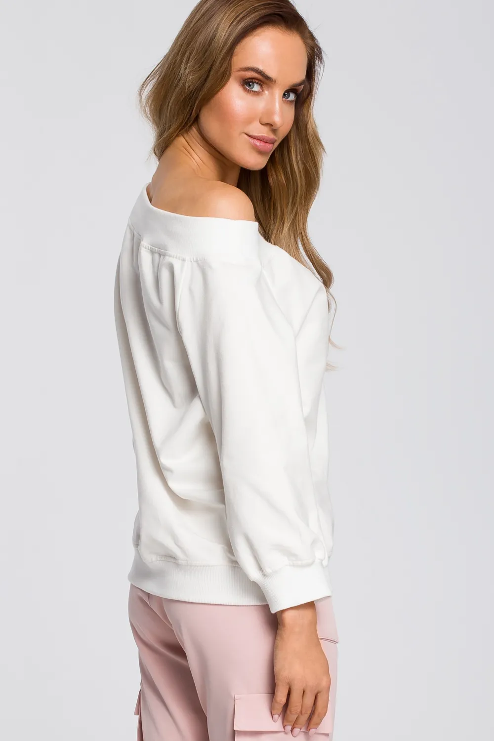 Clearance Buzka z opadający raienie - ecru Odzież Casualowa|Bluzy