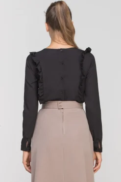 Clearance Buzka z pionowyi fabankai - czarna Bluzki