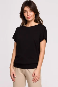 Clearance Buzka z wycięciai na pecach - czarna Odzież Casualowa|Bluzki