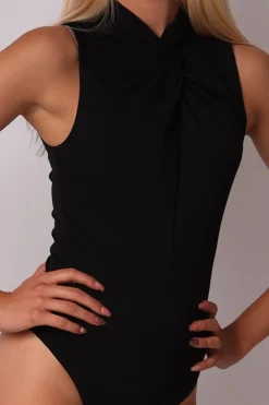 Online Body dakie z półgofe - czarne Body|Bluzki