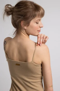 Outlet Body na cienkich raiączkach - cappuccino Body|Odzież Casualowa